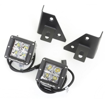 Jeep CJ zwei LED Zusatz Scheinwerfer incl. Halter am Scheibe
