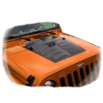 Preview: JK Lufthutze Motorhaube schw. Stahl Rugged Ridge 07-18