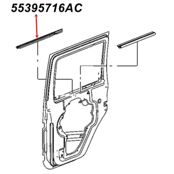 Preview: JK 4türer Abstreifer Schachtleiste hinten rechts außen 07-18