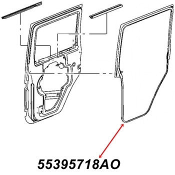 Preview: JK 4türer Türdichtung rechts hinten Vollstahltüren 07-18