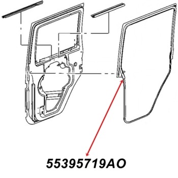 Preview: JK 4türer Türdichtung links hinten Vollstahltüren 07-18