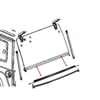 Preview: JK untere Dichtung & Kunstoffleiste Heckscheibe Hardtop 11-