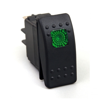 Kippschalter 3 polig grün beleuchtet Konsolen Daystar