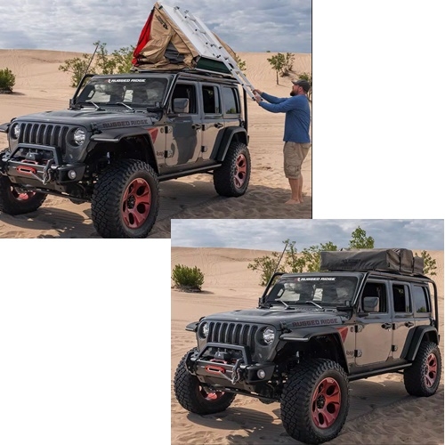 Dachzelt Zelt Rugged Ridge Rot-Sandfarben