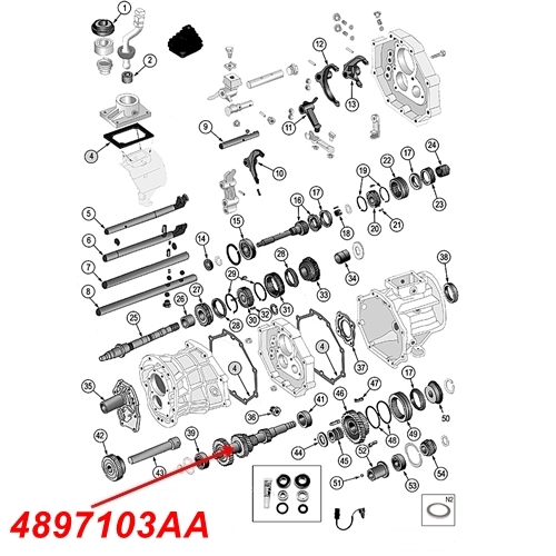 TJ Vorgelegewelle Welle AX5 Schaltgetr. 98-02
