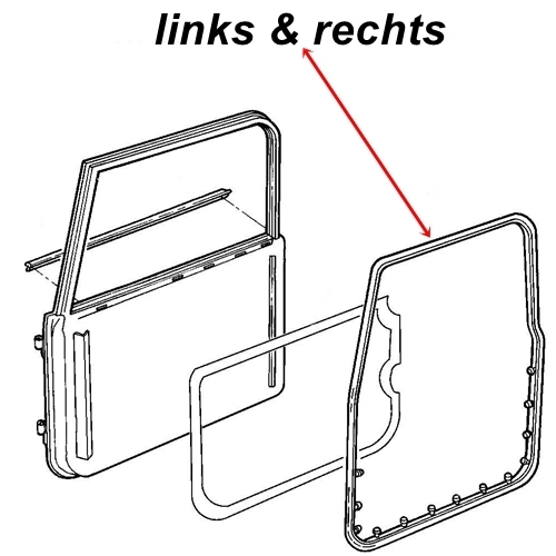 TJ 2er Set Türdichtung Dichtung Tür Vollstahltüren 96-06