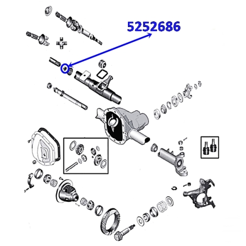 Jeep Wrangler YJ Lager Buchse Steckachse rechts Dana 30 tren