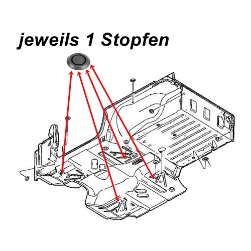 Jeep Wrangler TJ ein Bodenstopfen Stopfen Abflussgummi Fussr