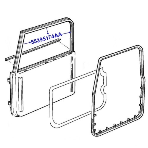 Jeep Wrangler TJ 2er Set Fensterführung Dichtung Glasführung